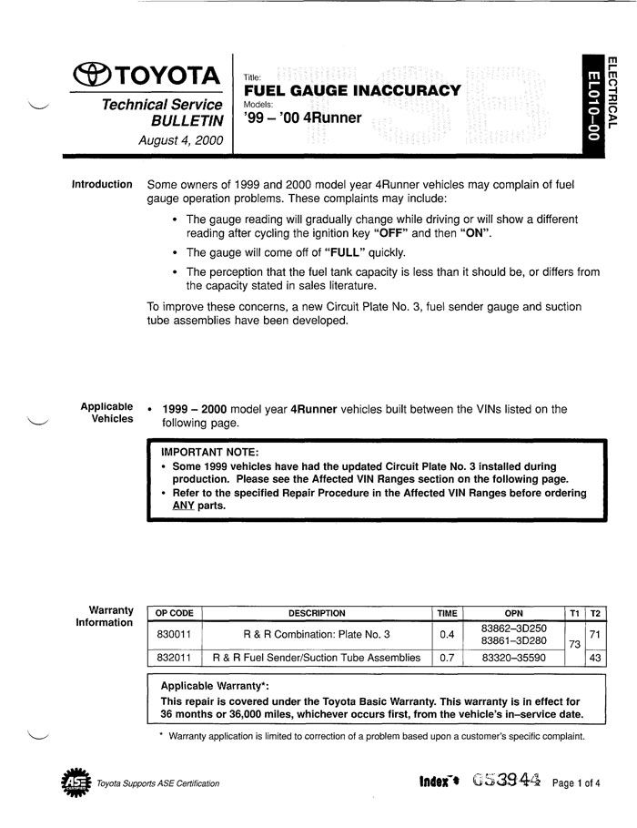 fuel sending unit testing conflicting info?? toyota 4runnerToyota 4runner Fuel Sending Unit Diagram On 87 Toyota 4runner Fuse #15