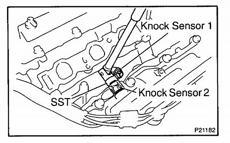 Toyota 3.4L 5VZ-FE Knock Sensor location - Toyota 4Runner ... toyota 4runner knock sensor diagram 