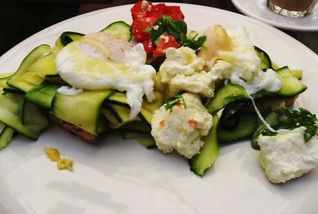 Smoked tomato, zucchini, Meredith feta & poached eggs
