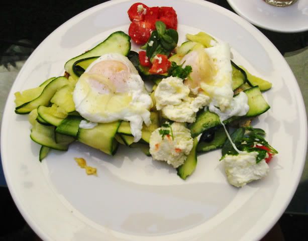 Smoked tomato, zucchini, Meredith feta & poached eggs