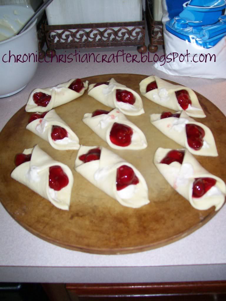 the cream filling. cherry cherry wrapped puff recipe  and After pie  pastry danish chees Then mixture