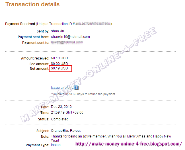Orangebizs 1st payout