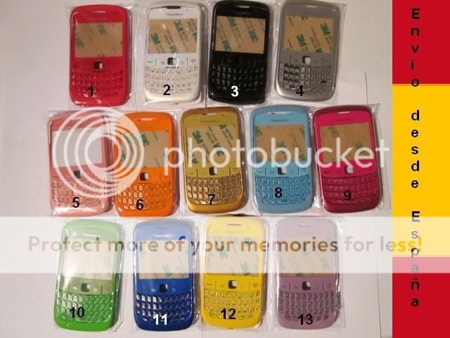 Blackberry Curve Housing 8520. 15 different colors covers faceplate 