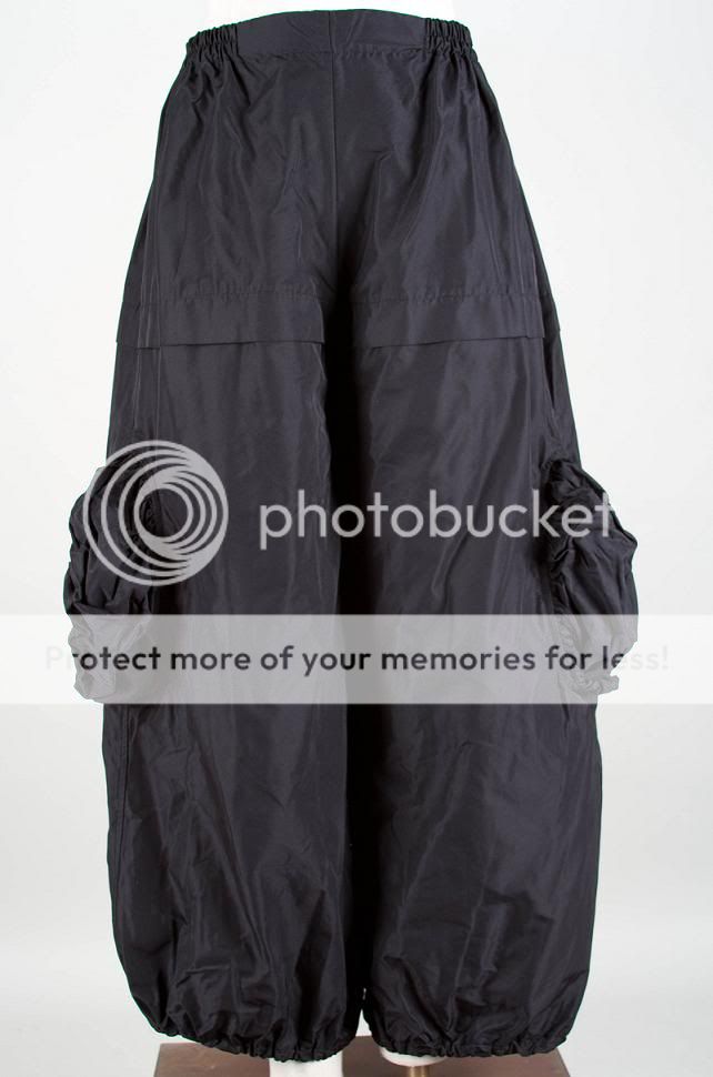 TRANSPARENTE DESIGNER ARTSY POCKET CARGO PANTS BLACK $245 OSFA  